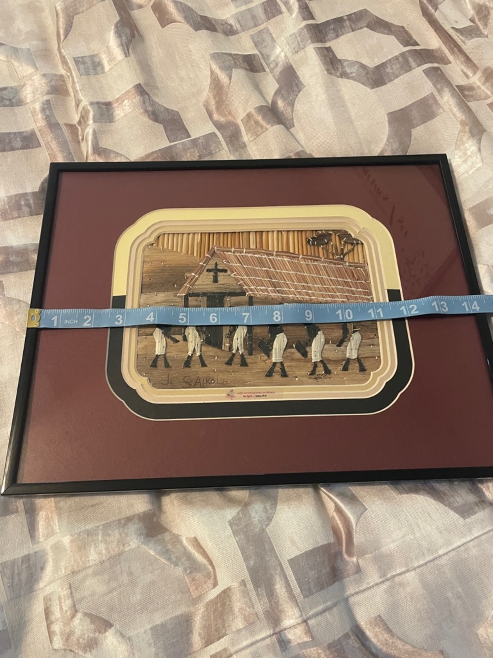 Framed African banana leaf Art Church - Picture 5 of 6